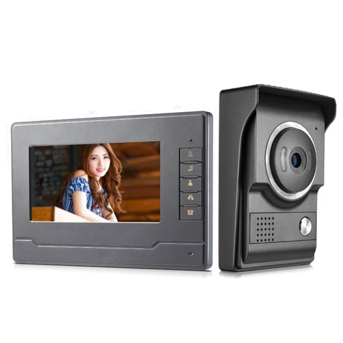 AMOCAM Video Intercom System, Wired 7 Inches Monitor Video doorphone Doorbell System,Video Door Phone HD Camera Kits Support Unlock, Monitoring, Dual-Way Intercom for Villa House Office Apartment