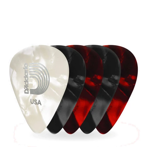 Planet Waves D'Addario Celluloid Guitar Picks - Guitar Accessories - Guitar Picks for Acoustic Guitar, Electric Guitar, Bass Guitar - Natural Feel, Warm Tone - Assorted, Assorted, 25-pack