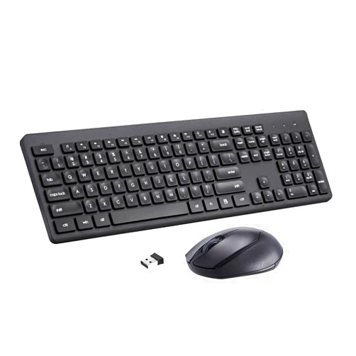 Xukinroy Wireless Keyboard and Mouse Combo 2.4G Full Size External Cordless Keyboard Mouse Set with Numeric Keypad for Windows Mac Laptop PC Computer Desktop Notebook Chromebook Compact Mouse (Black)