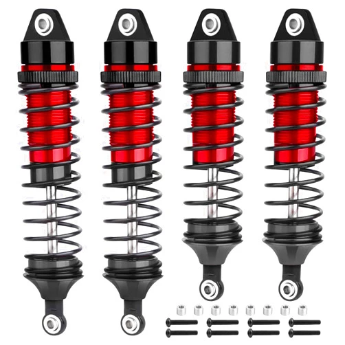 AllinRC 5862 Oil Shock Absorber RC Shocks Damper for Traxxas 1/10 Slash 2WD & 4x4 Nitro Rustler Stampede 4X4 VXL Hoss 4x4 Bandit (Black Red)