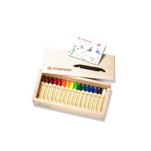Stockmar Beeswax Stick Crayons Set in Wooden Storage Case