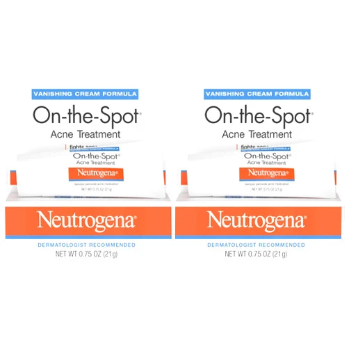 Neutrogena Acne Treatment with Benzoyl Peroxide | Gel | For Face | 0.75 oz | Pack of 2