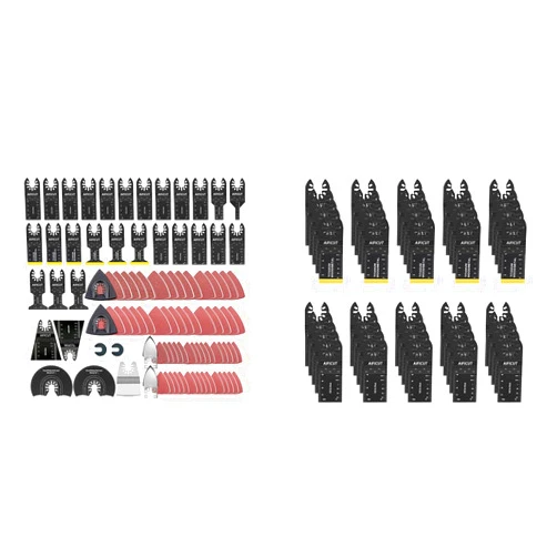 AIFICUT 147 PCS Oscillating Saw Blades Universal Wood Plastics Metal Titanium Multitool Blades Kits Fit Dewalt Rockwell Milwaukee Makita Bosch