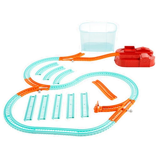 Fisher-Price Thomas & Friends TrackMaster Builder Bucket, Storage Container With 25 Train Track and Play Pieces for Preschool Kids