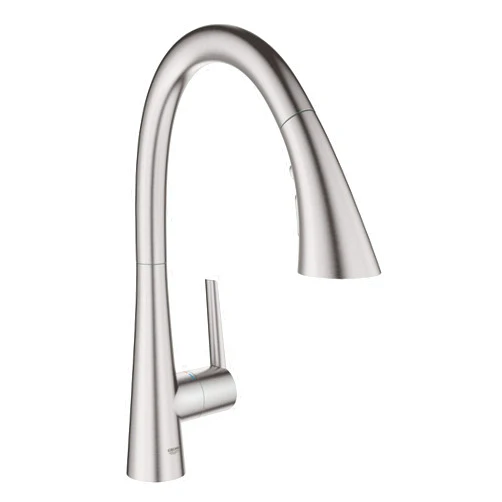 GROHE 32298DC3 Zedra Pull-Down Kitchen Faucet with sprayer Supersteel (Stainless Steel)
