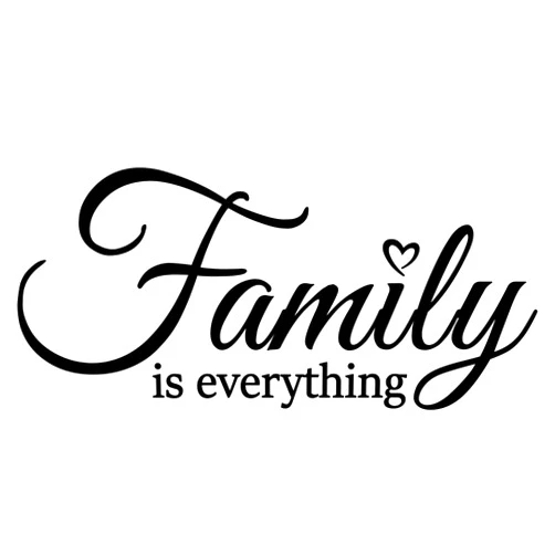 JEPART Family is Everything Wall Decals Quotes Sayings Words Stickers Quote Home Decor Art Quote Decals Wall Art Stickers Decal(22.2''W x10''H,Black)