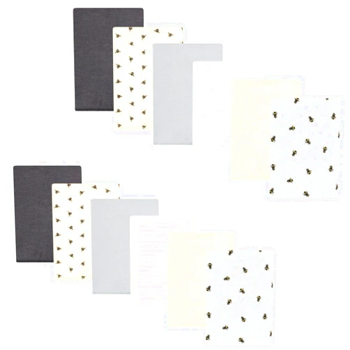 Hudson Baby Unisex Baby Flannel Burp Cloth 12pk, Honey Bee, One Size