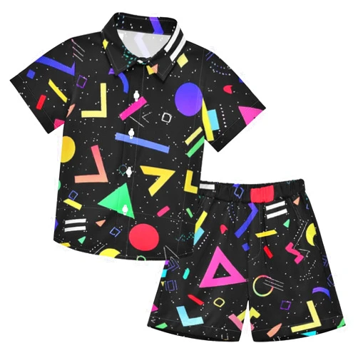 Boccsty Ice Cream Drip Boy Summer Shorts Sets Hawaiian Toddler Boys T-Shirt & Pants 2 Pcs 3T-10T