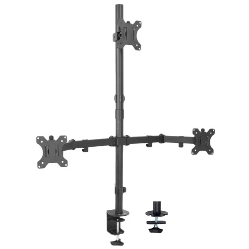 VIVO Triple LCD Monitor Desk Mount Stand Heavy Duty and Fully Adjustable, 3 Screens up to 30 inches STAND-V003T