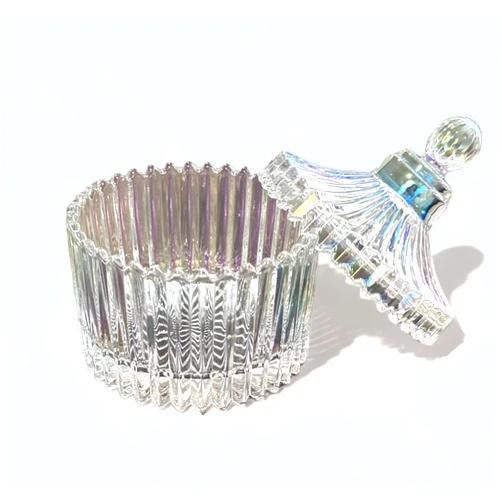 Alta Nail Art Elegant Crystal Iridescent AB Jar - Acrylic Dappen Dish for Nails - Manicure Jar, Clear