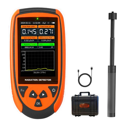 AKSTEST HFS-7311 Radiation Detector, High-Sensitivity Radiation Detector for X, Gamma, Alpha, Beta Rays, Real-Time Monitoring, LCD Display, Alarm Alerts, for Labs, Industrial & Personal Safety