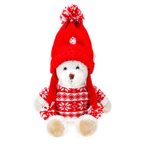 Dilly dudu Christmas Teddy Bear Stuffed Animal Plush Soft Toys Cuddly Dolls Best Gifts 10-Inch (Brown)