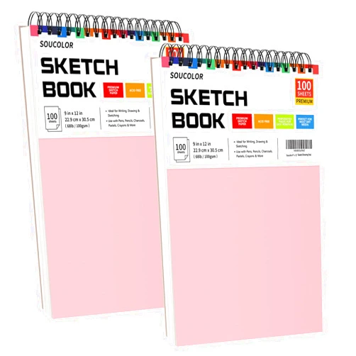 Soucolor Art Supply Set - Sketching & Drawing Kit, Sketchbook Art Paper for Beginner Artists, Soucolor 9