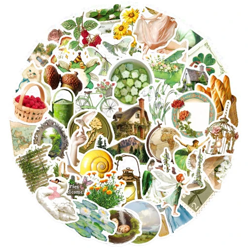 Kadichon 50Pcs Vintage Cottagecore Stickers Aesthetic Retro for Scrapbooking, Journaling, Water Bottles, Laptops