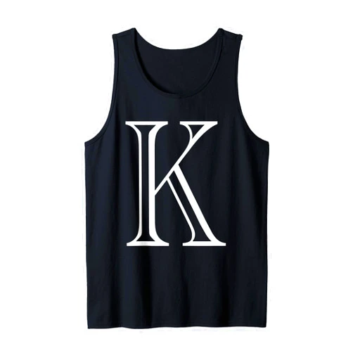 Letters of the Alphabet Classic Style Capital Font The Letter K Classic Style Capital Alphabet Monogram Initial Tank Top