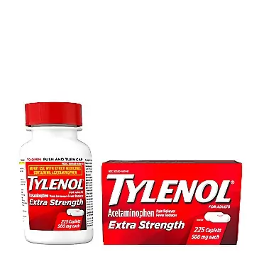 Tylenol Extra Strength Caplets with 500 mg Acetaminophen, Pain Reliever & Fever Reducer, 225 ct 225ct