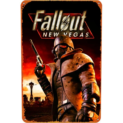 GTZAOB Fallout New Vegas Game Poster Vintage Style Metal Sign Game Tin Sign 8x12 inch