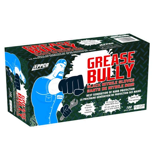 EPPCO Grease Bully 6-Mil Black Nitrile Gloves Disposable Powder Free, Latex Free Textured Superior Grip Glove for Mechanics