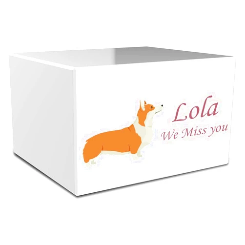 GetUrns Heritage Dog Breed Wood Box Cremation Urn (Corgi)