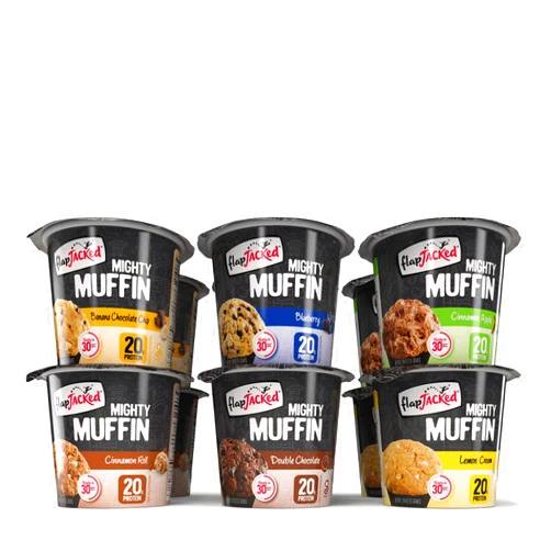 FlapJacked Mighty Muffins, Power Breakfast Variety, 12 Pack | 20g Protein