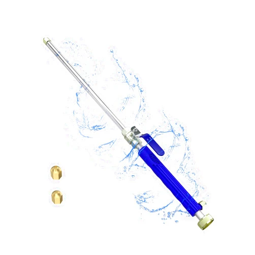 Karveden High Pressure Washer Wand, Hydro Jet Nozzle Power Washer Tools with 2 Different Pressurizing Nozzles and Hose Quick Connectors for Car Washing, Garden Cleaning, Patio, 18Inch Blue