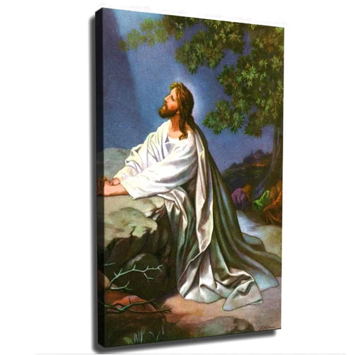 Handmade Jesus in The Garden of Gethsemane Poster Picture Art Print Canvas (Poster 24x36)