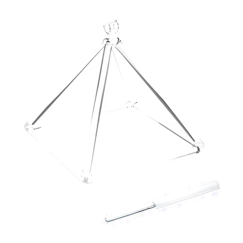 Siceeoly 7 Inch Quartz Crystal Singing Pyramid Healing Musical Instrument For Sound Healing Meditation With Crystal Singing Bowl Striker