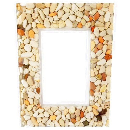 DXI Living Elegant Photo Frame Handcrafted in Thailand, Unique Resin & Nature-Inspired Styles – Exclusive at Sparklehouse (Bali Pebbles, 4 x 6)
