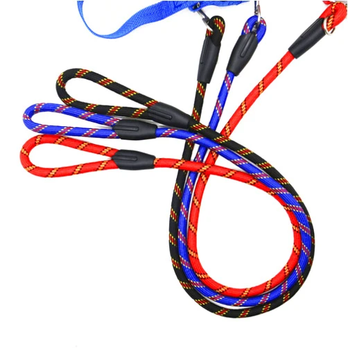 CHAO MIN SOCKS 3pcs Rope Dog Lead with Soft Padded Handle and Reflective Threads,Nylon Durable Dog Leash Safety Mountain Climbing Rope Twist Long Leads Rope Nylon