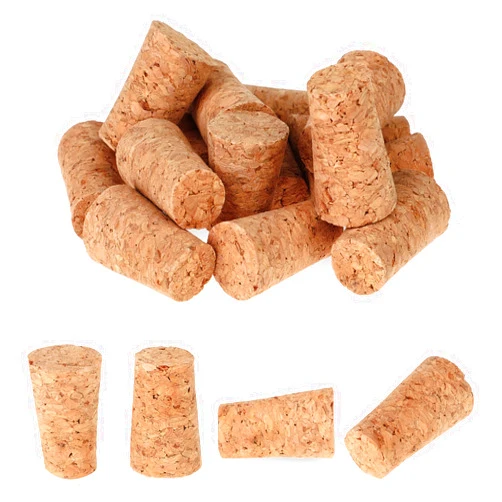 Mozeat Lens 16 Pack Soft Wood Corks Tapered Cork Wooden Beer Bottle Stopper Replacement Leakproof Wine Bottle Corks for Wine Making Craft, 0.67 x 0.87 x 1.38 Inch
