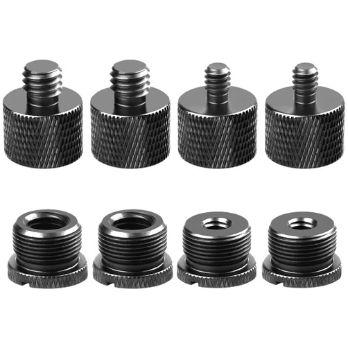 Sanchamy Mic Stand Adapter Set,8 Pcs Mic Thread Adapters-5/8 Female to 3/8 Male and 3/8 Female to 5/8 Male, 5/8 Female to 1/4 Male and 1/4 Female to 5/8 Male-Screw Adapter for Microphone Stand Mic Boom Arm