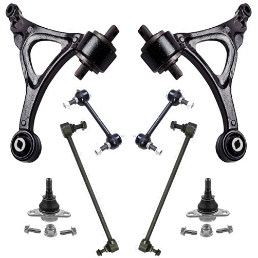 Detroit Axle - Front End 8pc Suspension Kit for 2003-2014 Volvo XC90, 2 Lower Control Arms 2 Ball Joints Front & Rear 4 Sway Bars Replacement 2004 2005 2006 2007 2008 2009 2010 2011 2012 2013 XC90