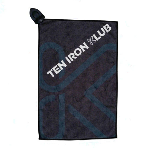 Ten Iron Klub Klub Kloth Magnet Golf Towel, Black & White