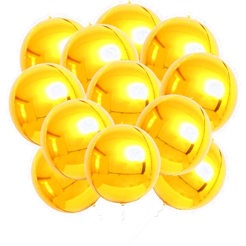 KatchOn, Big Gold Foil Balloons - 22 Inch, Pack of 12 | 4D Gold Balloons, Gold Mylar Balloons | Round 4D Gold Foil Balloon for Gold Party Decorations | New Years Balloons, New Years Decorations 2025