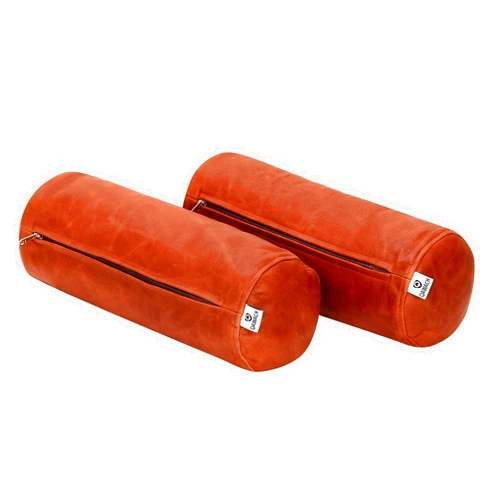 HideNgo Round Cervical Roll Cylinder Bolster Pillow Cover | Ergonomically Designed for Head, Neck, Back, and Legs - Ideal for Spine and Neck Support, 7x22 Inches, Crunch Tan Pack of 2