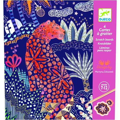 DJECO Lush Nature Scratch Cards, Multicolor