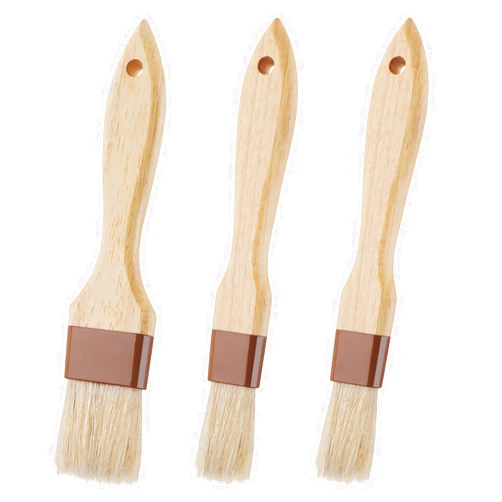 Yeestone 3 Pcs Pastry Brush, Natural Bristle Basting Brush, Cooking Brush, Food Brush, Butter Brush, Baster Brush, BBQ Brushes for Sauce, Kitchen Baking Brushes for Oil, Grilling, Marinade