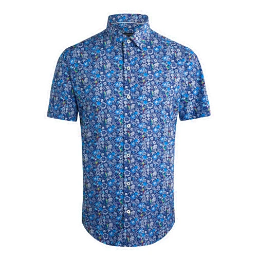 BUGATCHI Men's Shaped Fashion Shirt, deep Navy, XXXL