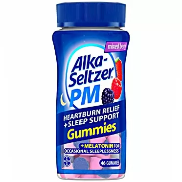 Alka-Seltzer PM Heartburn Relief + Sleep Support Gummies, 46 ct (Pack of 2) 46 Count (Pack of 2)
