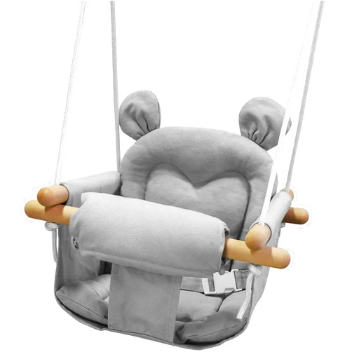 GFU Baby Swing, Canvas Baby Swings for Infants, Secure Baby Swing Outdoor, Toddler Swing for Indoors, Wooden Hanging Baby Swing Seat, Hammock for Tree and Backyard