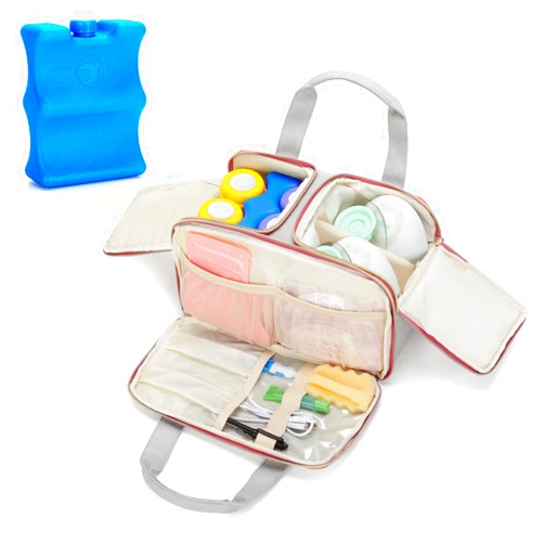 Damero Wearable Breast Pump Bag with Ice Pack and Cooler Compartment Compatible with Elvie Breast Pump, Tote Bag for Wearable Breast Pump, Pump Parts and Ice Pack, Patent Design
