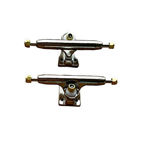 LEEFAI Pro Fingerboard Trucks 32/34/36mm 4.0-Regular Kingpin-Upgraded v2 baseplate with Hardware-Baseplate Color and Size (34mm,Chrome)