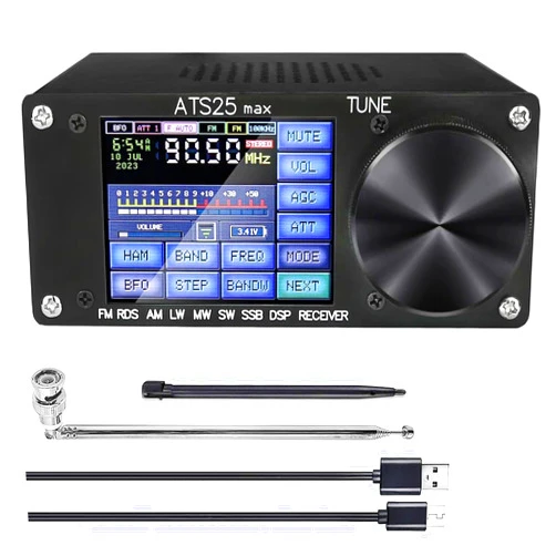 DmgicPro Si4732 ATS-25 MAX Full Band Radio Receiver 5.2b Version with 4000 mAh battery,FM AM (MW and SW) SSB Shortwave Receiver with Aluminium Alloy Case,2.4