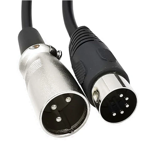 Jasavdio MIDI 5 Pin DIN Male to XLR 3 Pin Male Cable for Match Music Instruments (5FT)