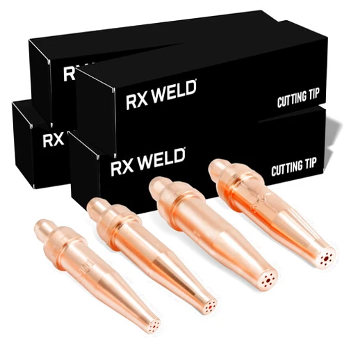 RX WELD 3-101 Series Acetylene V-Style Cutting Torch Tips - Sizes 0-3, Fit V-Style Light/Medium Duty Torch