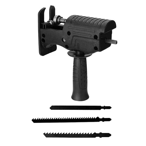 Jectse Electric Drill Saw Adapter, Converts Drill into Reciprocating Saw, File or Jig Saw, Steel Blade, Quick Replacement, Wide Application for Wood, Metal, Plastic Cutting