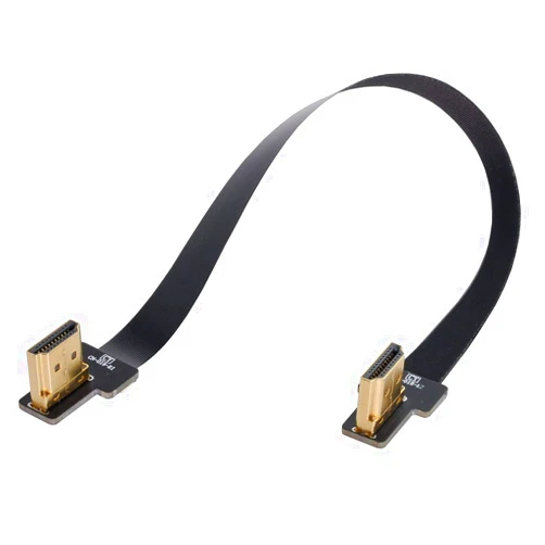 Xiwai JSER-Brands Xiwai CYFPV Dual 90 Degree Left Angled HDMI Type A Male to Male HDTV FPC Flat Cable for FPV HDTV Multicopter Aerial Photography (0.5M)
