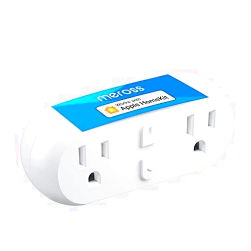 Meross Wi-Fi Dual Smart Plug, 15A 2-in-1 Smart Outlet, Support Apple HomeKit, Siri, Alexa, Echo, Google Home and SmartThings, Voice & Remote Control, Timer, No Hub Required, 2.4G Only, 1 Pack