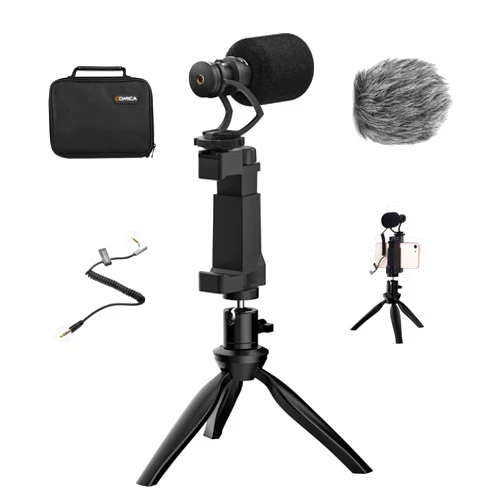 comica CVM-VM10-K2 Smartphone Vlogging Kit for iPhone with Full Size Tripod, Content Creator Kit for YouTube and TikTok Starter, Video Recording Equipment for iPhone, Samsung, Android Phone