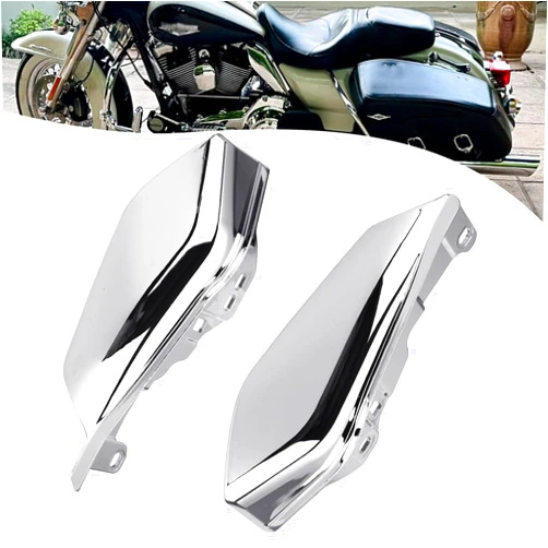 GZDLMoto Mid Frame Air Deflector Heat Shields for Harley Touring Road King Street Electra Glide Ultra Limited Tri Glide CVO 2009-2024 (Gloss Silver)